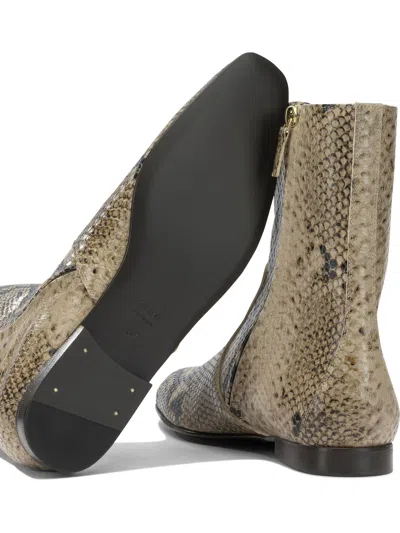 Khaite Colt Python-embossed Leather Bootie In Brown