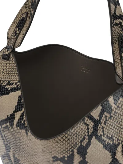Khaite Small Lotus Python Print Leather Shoulder Bag In Pattern