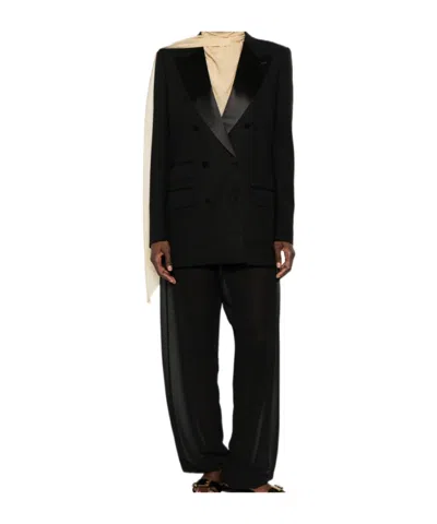 Tom Ford Double-breasted Buttoned Blazer In Black