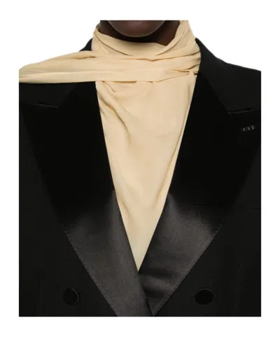 Tom Ford Double-breasted Buttoned Blazer In Black