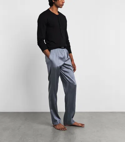Tom Ford Silk-blend Pyjama Trousers In Grey
