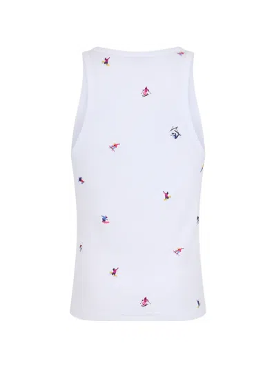 Dsquared2 Embroidered Ribbed Tank Top In Multi