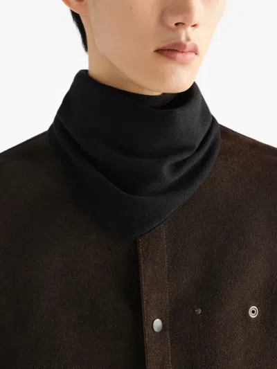 Lemaire Triangular Scarf In Fine Merino Wool In Black