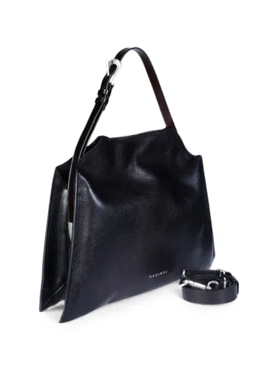 Orciani Trinity M Lagoon Grained Leather Shoulder Bag In Pattern