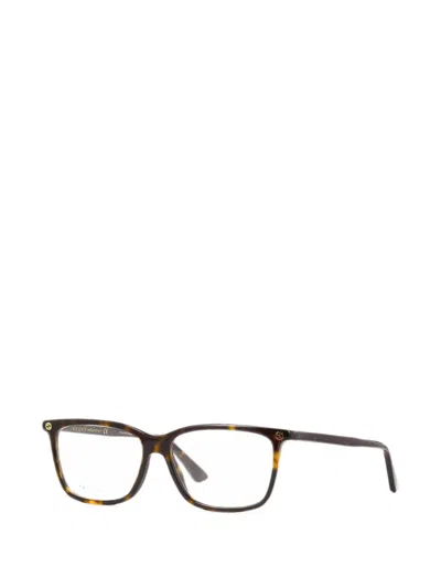 Gucci Rectangle-frame Glasses In Brown