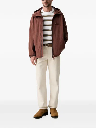 Barbour Browtop Striped-pattern Relaxed-fit T-shirt In White
