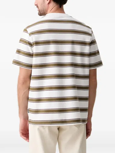 Barbour Browtop Striped-pattern Relaxed-fit T-shirt In White