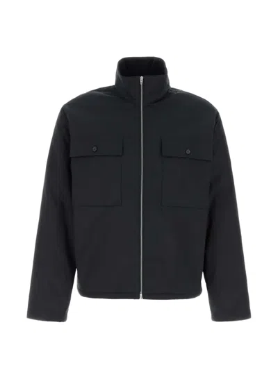 Jil Sander Polyester Jacket Flap Pockets High Collar In Black