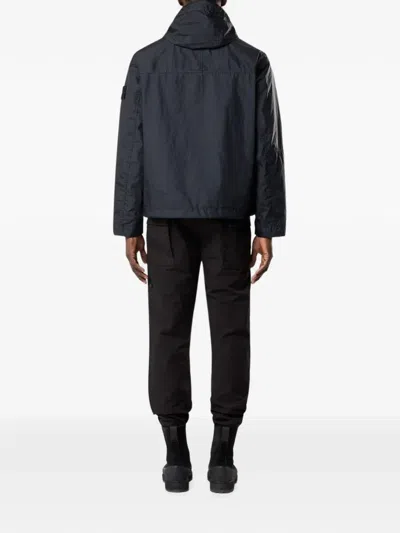 Stone Island Neutral Technical Fabric Sleeve Patch Jacket In Blue