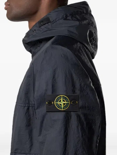 Stone Island Neutral Technical Fabric Sleeve Patch Jacket In Blue