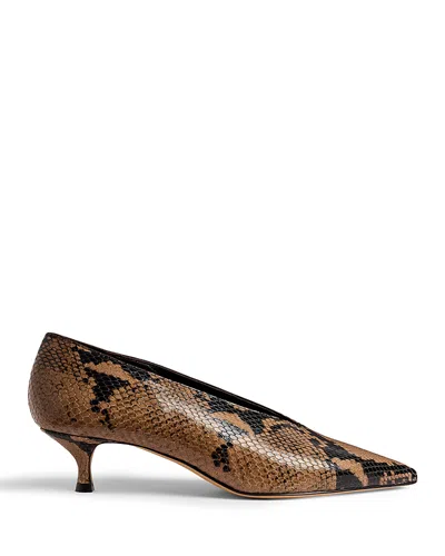 Le Monde Beryl Leopard-pattern Python Print Leather Pumps With Medium Heel For Women In Multi
