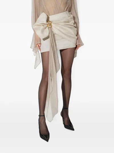 Elisabetta Franchi 마이크로 폴카 도트 프린트 크레폰 미니 스커트 In Multi
