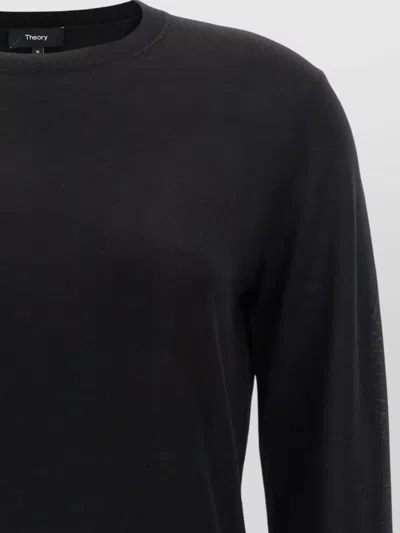 Theory Classic Crew Neck Pullover With Fitted Silhouette In Black