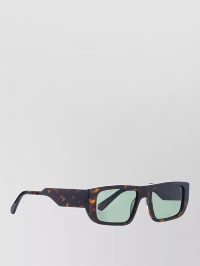 Facehide Rectangular Sunglasses Lenses Tortoiseshell Frame Design
