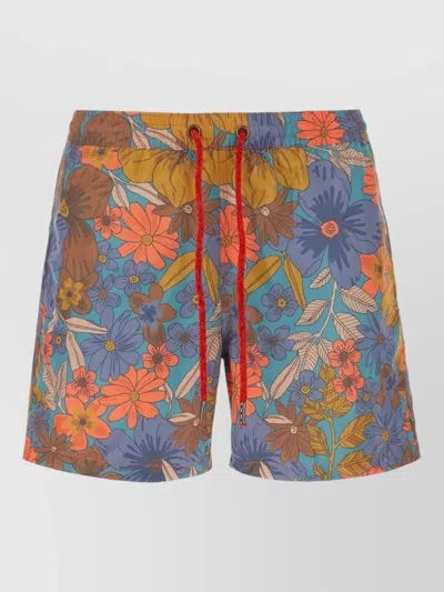 4ff Polyester Swim Shorts Floral Pattern In Multi