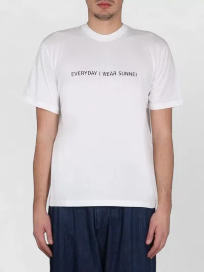 Sunnei Crewneck T-shirt With Logo Embossing In Black