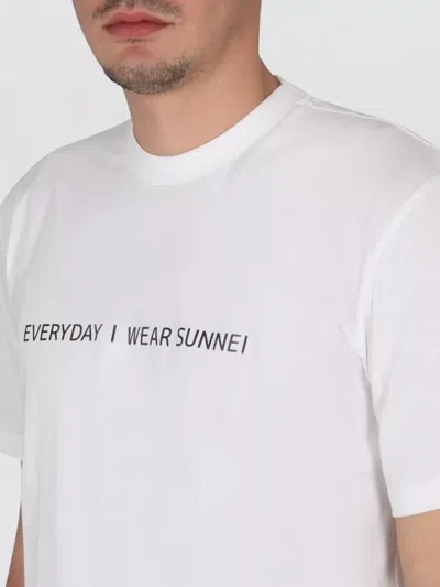 Sunnei Crewneck T-shirt With Logo Embossing In Black