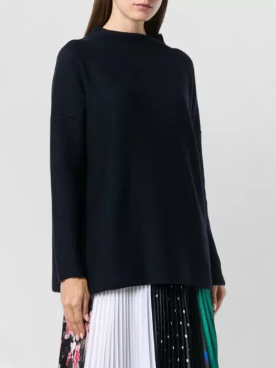 Daniela Gregis Wool Funnel Neck Knit Jumper Long Sleeves In Blue