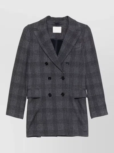 Circolo 1901 Double Breasted Cotton Blend Tailored Jacket In Gray