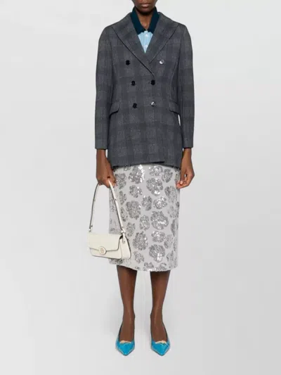 Circolo 1901 Double Breasted Cotton Blend Tailored Jacket In Gray