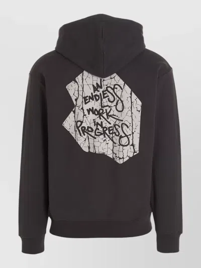 Objects Iv Life Progress Graphic Hooded Sweatshirt Front Pocket In Black