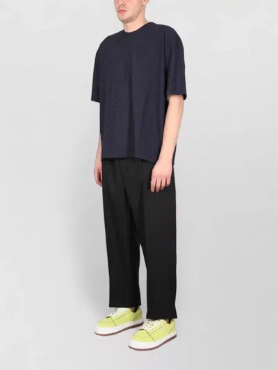 Sunnei Crewneck T-shirt With All Over Logo For Men In Blue