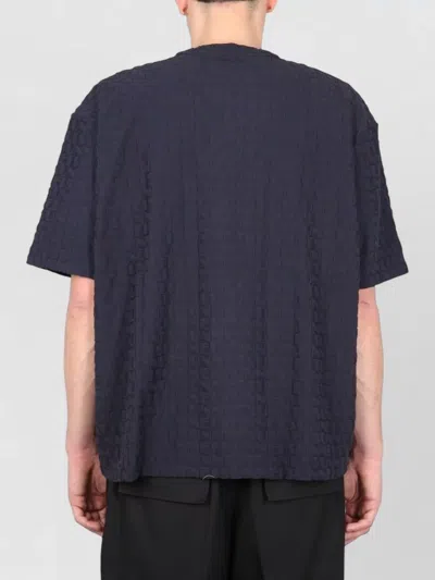 Sunnei Crewneck T-shirt With All Over Logo For Men In Blue
