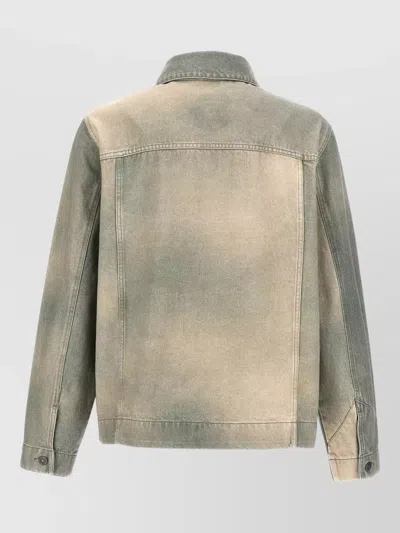 Objects Iv Life Denim Jacket Chest Pockets Long Sleeves Collar In Blue