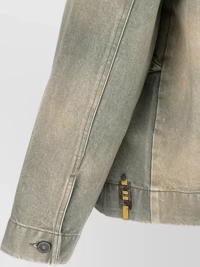 Objects Iv Life Denim Jacket Chest Pockets Long Sleeves Collar In Blue