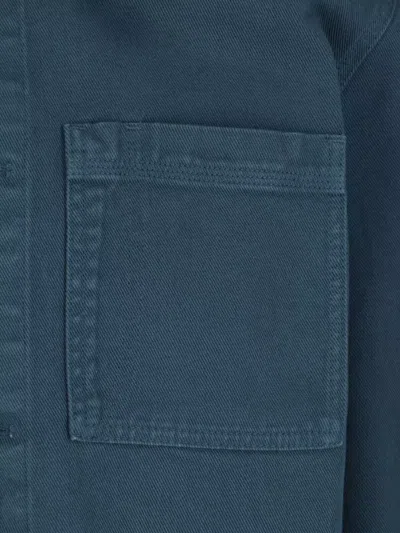 Closed Jacket Collared Design Chest And Front Pockets In Blue