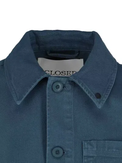 Closed Jacket Collared Design Chest And Front Pockets In Blue