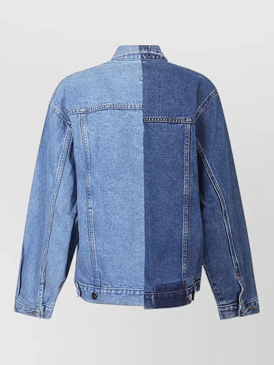 E.l.v Denim Denim Cotton Jacket Dual Tone Design In Blue