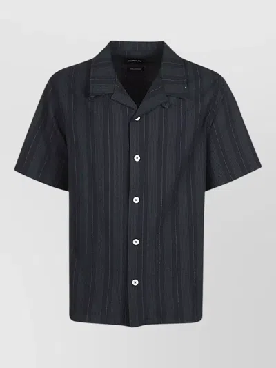 Howlin' Cotton Shirt Short Sleeves Striped Design In Black