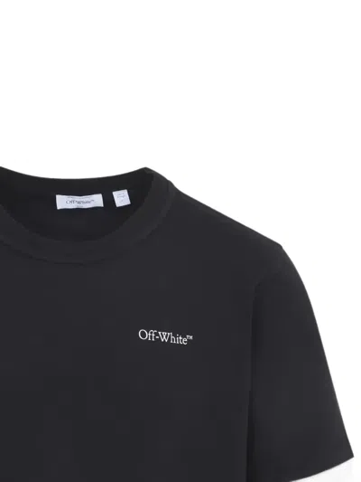 Off-white Small Bookish Regular Short Sleeve T-shirt In Black