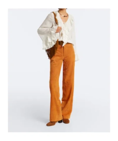 Ulla Johnson Freja Suede Flared Pants In Multi
