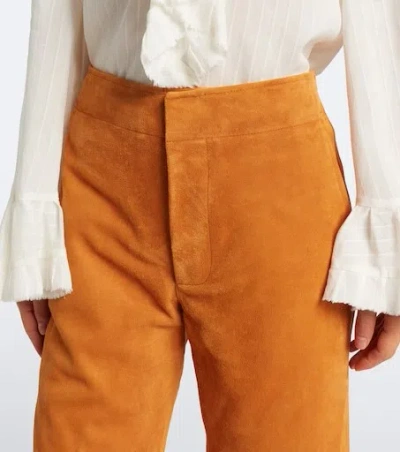 Ulla Johnson Freja Suede Flared Pants In Multi
