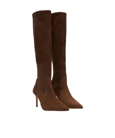 Stuart Weitzman Pointed-toe Tall Boots In Cigar