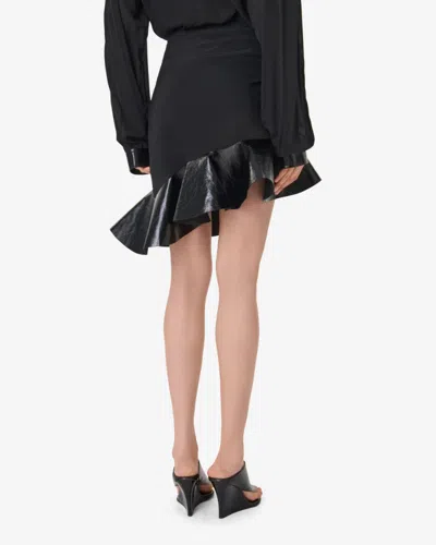 Iro Leather Ruffle Skirt In Multi