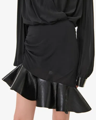 Iro Leather Ruffle Skirt In Multi