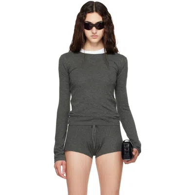 Essentials Gray Slim Longsleeve T-shirt In Gray