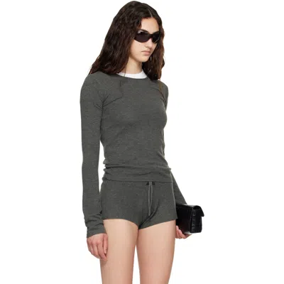 Essentials Gray Slim Longsleeve T-shirt In Gray
