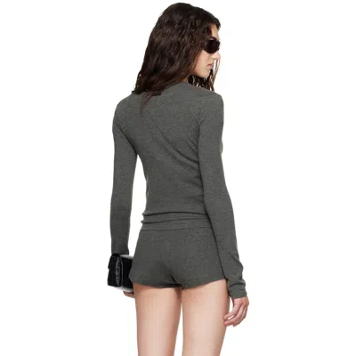 Essentials Gray Slim Longsleeve T-shirt In Gray