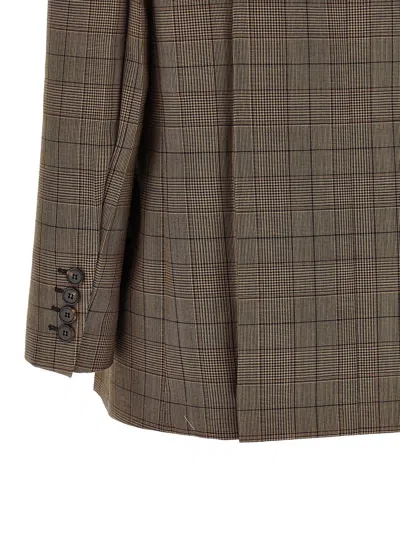 Chloé Check Double-breasted Blazer In Brown