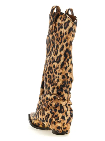 R13 Leopard Print High Boots In Animal Print