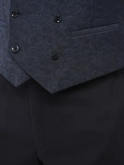 Corneliani Double-breasted Patterned Waistcoat In Blue