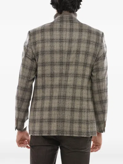 Corneliani District Check Long-sleeve Blazer In Multi