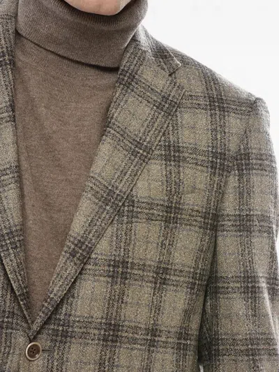 Corneliani District Check Long-sleeve Blazer In Multi