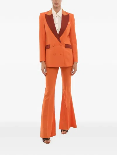 Hebe Studio Bianca Double-breasted Blazer In Orange