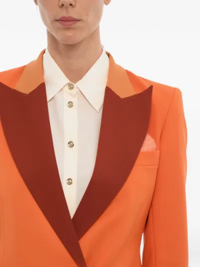 Hebe Studio Bianca Double-breasted Blazer In Orange