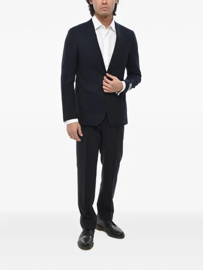 Corneliani Single-breasted Wool Blazer In Black